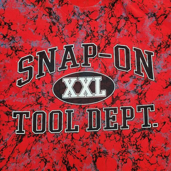 Vintage Snap-On Tool Shirt Large 20x28 Marbled Red - Picture 10 of 11
